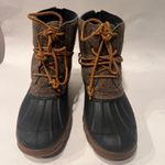 Sperry Duck Boots Women’s 8M Saltwater Wedge Heel Tide Black Wool Blend Photo 2