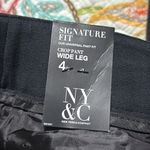 NY&C women’s size 4 black signature fit crop pant wide leg business casual NWT Photo 8