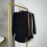 Ramy Brook New Kalani Black Zebra Print Flocked Textuted Long Sleeve Mini Dress Photo 9