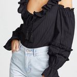 Rebecca Minkoff Women’s Pippa Top Black Cropped M Cold Shoulder New $98 Photo 1
