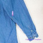 Vintage Luna Pier *stained" long sleeve jean shirt Independence Day, size M Blue Size M Photo 10
