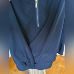 Michael Kors Women’s Blouse with Gold Ziipper Front in Navy Blue Size L Photo 3