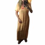 Harvé Benard Harve’ Bernard Embroidered Linen Maxi Dress Size 14 Photo 7