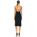 Stella McCartney Crepe Dress in Black 36 2 4 New Womens Plunging Illusion Midi Photo 1