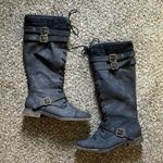 Just Fab Delphina Dark Grey Black Zip Up Round Toe Buckle Boots Size 9 Photo 0