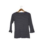 Lauren RL Black White Stripe Crew Neck Tunic Top Womens Size M 3/4 Bell Sleeve Size M Photo 2