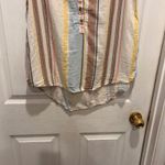 Time and Tru Womens Cotton Gauze Striped Sleeveless Collared Button Up Shirt L White Size L Photo 3