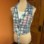 Vtg 80s plaid belly top Photo 6