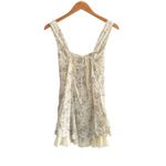 Fait Par Foutch Francesa Mini Dress Vintage Iris Floral Ivory Blue Size Small White Photo 4