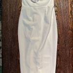 Club L London White Fanciful Strapless Midi Dress V Neck Size 2 NWT Photo 1