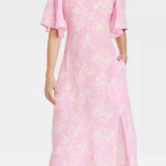 A New Day Light Pink Floral Midi Dress Photo 0