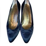 Yves St. Laurent Satin Kitten Heels Black Size 7 Photo 8