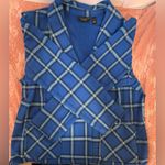 Susan Graver  Vibrant Blue‎ Checkered Top Photo 7
