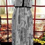 White House | Black Market Striped Keyhole Maxi Dress Black/White 2 Photo 0