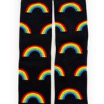 Odd Sox Rainbow Crew Socks Mens Womens Fun Cute Gift Black Colorful Photo 3