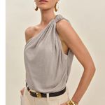 Reformation  Harvey Knit Top in Heather Taupe Size Large Photo 0