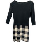 Ralph Lauren Lauren  Womens Check Knit Mini Sweater Dress Black Ivory XS Preppy Photo 4