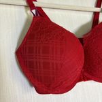 Victoria's Secret  Bra Sz  32DD Red T-shirt Push Up Lace Velvet Convertible Strap Photo 1