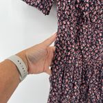 Rebecca Taylor  Francesca Navy Floral Print Silk Blend Square Neck Dress Size 8 Photo 3