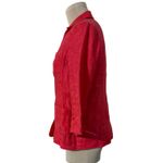 Peck & Peck Collection Women's Red 100 Linen Textured 3/4 Sleeve Blazer Size 6 Photo 1