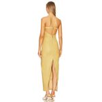 Camila Coelho  Bruna Faux Leather Maxi Dress in Citrine XSmall New Womens Vegan Photo 1