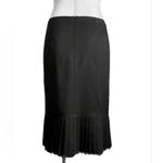 Trina Turk Black Straight Skirt w/ Pleated Hem Photo 3