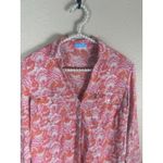 J. McLaughlin  Size Small Shirt Long Sleeve Button Up Linen Orange Pink Top Photo 7