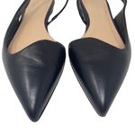 Club Monaco Club‎ Monaco Sz 37 1/2 Women's Black Leather Slingback Pointed Toe Flat Shoes Photo 2