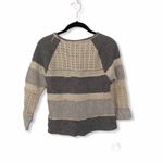Lucky Lotus Gray Crochet Detail 3/4 Sleeve Knit Top | Size XS Photo 2