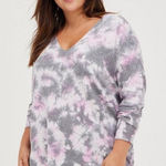 Torrid  Pullover Drop Shoulder‎ V-Neck Sweater in Tie Dye Size 2 Photo 0