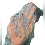 Cacique NEW Steel Blue All Over Sheer Lace Caged Babydoll Lingerie Slip Dress Photo 2