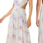 Gianni Bini Delaney Embroidered Eyelet Halter Cutout TieDye Maxi Dress in Cosmos Photo 0