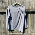 Gap  Fit Breathe Gray Long Sleeve Asymmetrical Tie Top | S Photo 2