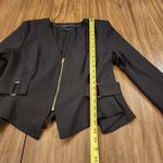 River Island  black belt gold zipper detail moto light Jersey jacket blazer 14 Photo 1
