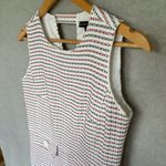 Brooks Brothers Sheath Dress Size 6 White Multicolor Striped Embroidered Classic Photo 4