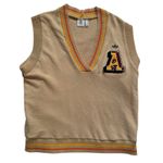 Adidas  50 Years Trefoil Preppy Varsity Knit  Beige Vest Women's M Photo 7