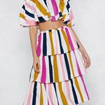 Nasty Gal Fools Ruffle Striped Top size 6 *top only* Photo 1