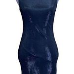 ASTR  Black Shiny Sequin Beaded Neckline Bodycon Mini Dress Small Photo 0