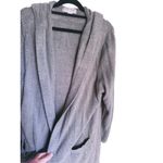 Barefoot Dreams CozyChic Lite Hooded Long Resort Cardigan Taupe Large Lounge Photo 6