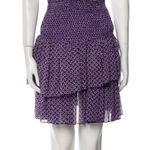 Maje  Floral Print Mid Rise Tiered Skirt Purple Size 3 / L Smocked Waist Boho Photo 8