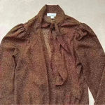 Allison Joy Leopard Bodysuit Brown & Black Leopard Print Long Sleeve Bodysuit Small Photo 8