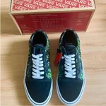Vans Old Skool Low Top Black Green Canvas Suede Sneakers Women 8.5 US Photo 7