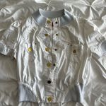 White Short Sleeve Button Photo 0