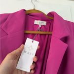 WAYF  Fuscia Pink Feather Fur Sleeve Trim Blazer Glamorous Hot Date Night NWT Photo 5