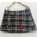 No Boundaries Y2K Punk Black White Plaid Pleated Mini Skirt Grunge Schoolgirl Skater Cosplay Photo 0