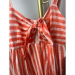 Oliphant Tie Front Striped Midi Dress Sz. L Orange Size L Photo 2