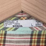 prAna  Women's McCray Top Size Large Mint Green Plaid Hemp Tencel Woven Outdoor Photo 4