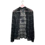 Susan Graver  black Lace cardigan metallic embellishment open duster blazer S Photo 1