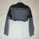 Pretty Little Thing NWT Washed Grey Double Layered Denim Cropped Jacket US Size 8 Photo 8