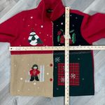 Take Two‎ Vtg Wool Felt Patchwork Winter Christmas Jacket Colorblock Large Red Photo 14